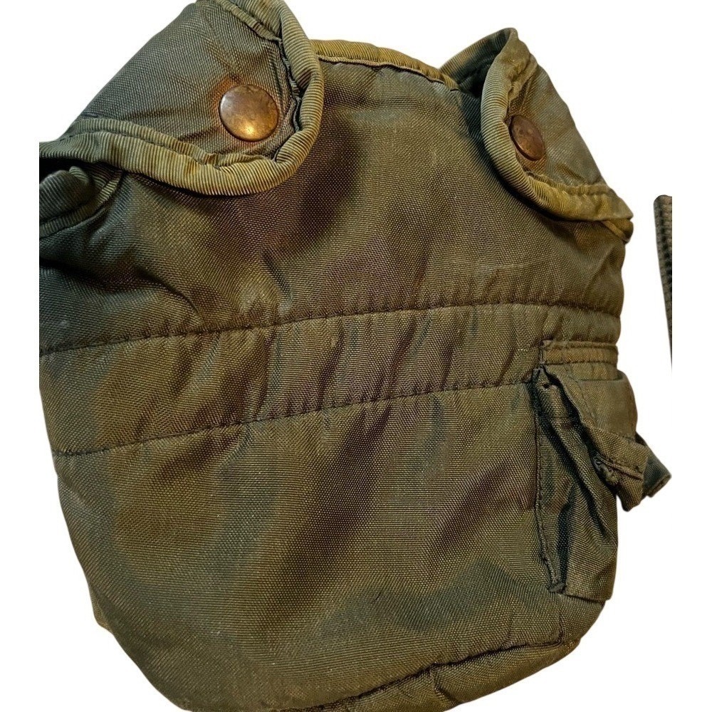 Tactical 10" Canteen Green Water Bottle w/ Insulated Cover 5"Pouch 33"Belt Strap - Picture 2 of 9